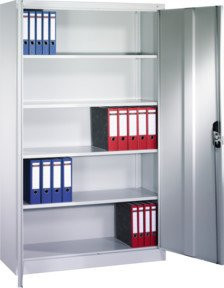 C+P Aktenschrank Acurado mit Drehtüren in Lichtgrau, 5 Ordnerhöhen, H: 195 cm, B: 120 cm, T: 60 cm - Bild 1