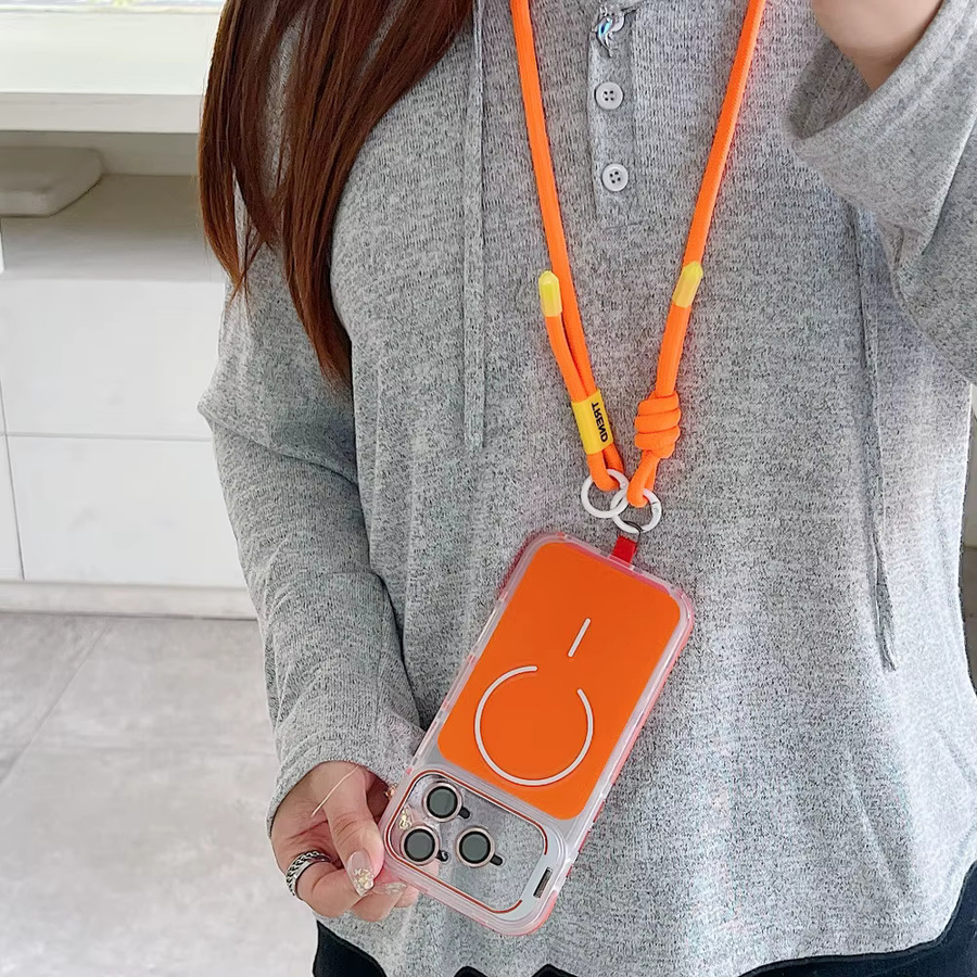 Xeber Magnetische iPhone Schutzhülle mit Lanyard-Band und gefaltetem Linsenständer in Blau - Bild 2