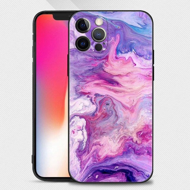 Marmor Art Fashion Silikonhülle für Apple iPhone in Pink - Bild 1