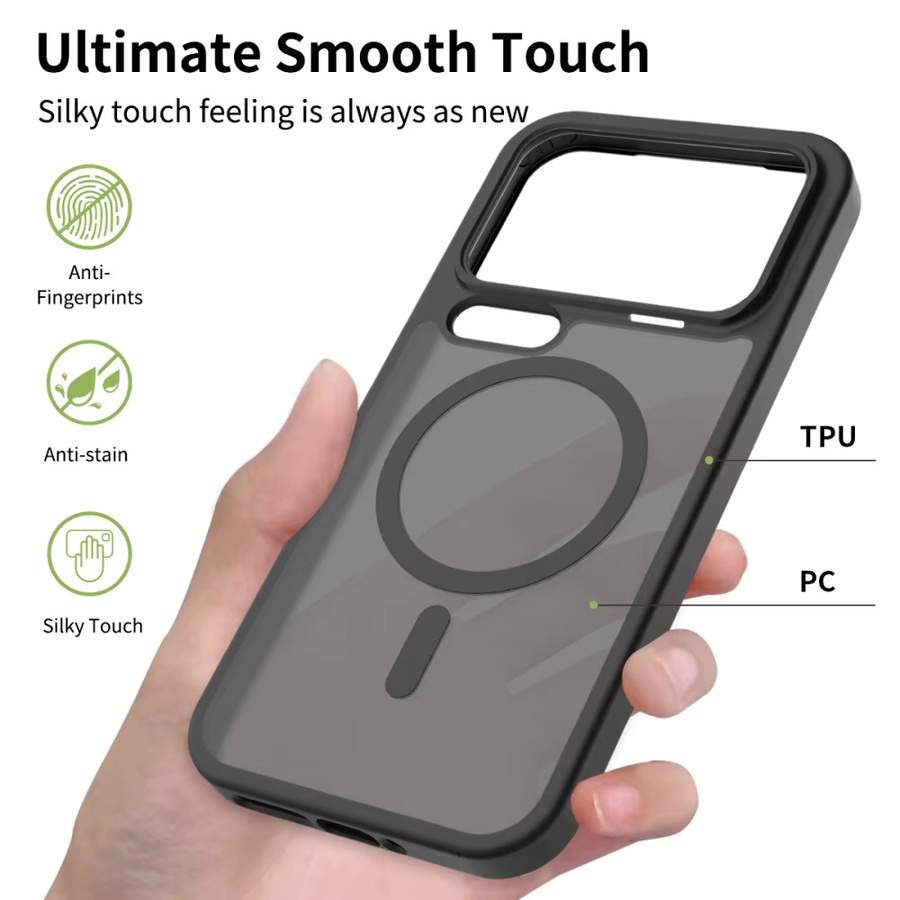 Magnetische matte Handyhülle für Xiaomi Mi 15T Pro 14T 17 Pro Max 15 Ultra mit MagSafe Wireless Charging, stoßfest und transparent, Farbe: Lila - Bild 1