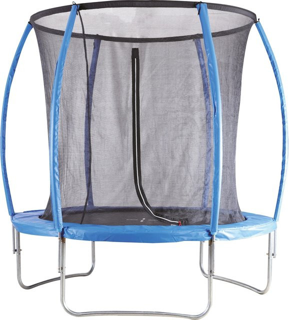 Gartentrampolin Tupelo Rund Blau mit Sicherheitsnetz und gebogenen Stäben Durchmesser: 244 cm - Bild 1