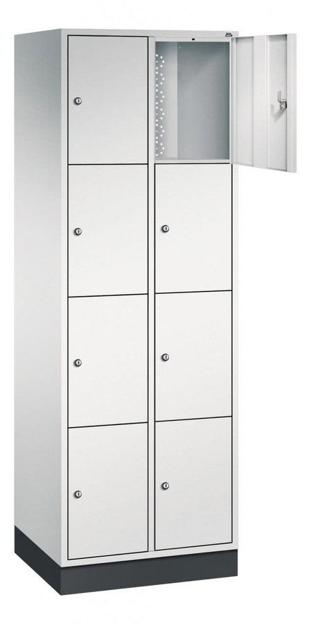 BIGBOXX Schließfachschrank Premium aus Metall in Weiß Matt mit abschließbaren Scharniertüren - Bild 1