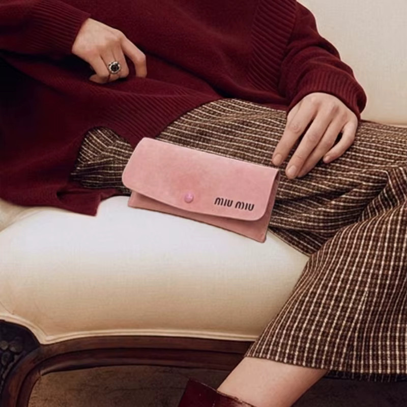 Miu Miu Brillenetui Leder, Rosa - Bild 2