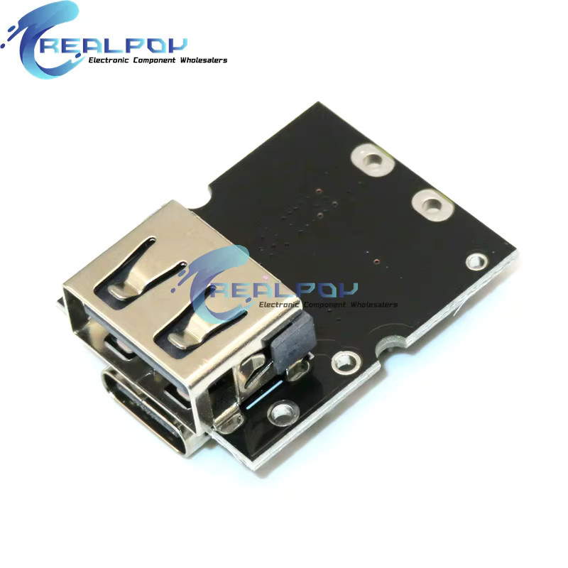 REALPOY Lade- und Entlade-Modul mit Typ-C-Eingang, 5V-2A, für 4,2V Lithiumbatterien, Schwarz - Bild 2