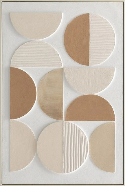 Art Universe Leinwandbild Natural Half Balls Abstract in Beige, B: 80 cm, H: 120 cm - Bild 1