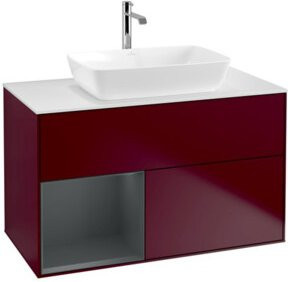 V&B Waschtischunterschrank Finion 100 in Weiß lackiert mit Regal Breite: 100 cm, Tiefe: 50,1 cm, Höhe: 50,1 cm - Bild 1