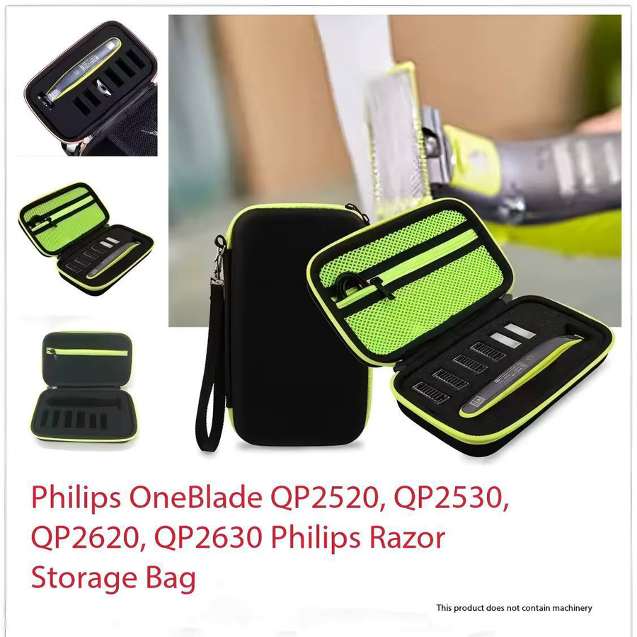 Tragbare Reise-Rasierer-Aufbewahrungsbox aus EVA für Philips OneBlade in Grün/Schwarz - Bild 3