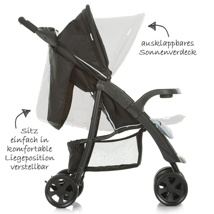 Hauck Buggy Shopper Neo II Allround Buggy mit Schwenkrädern und Federung in Caviar Silver - Bild 2