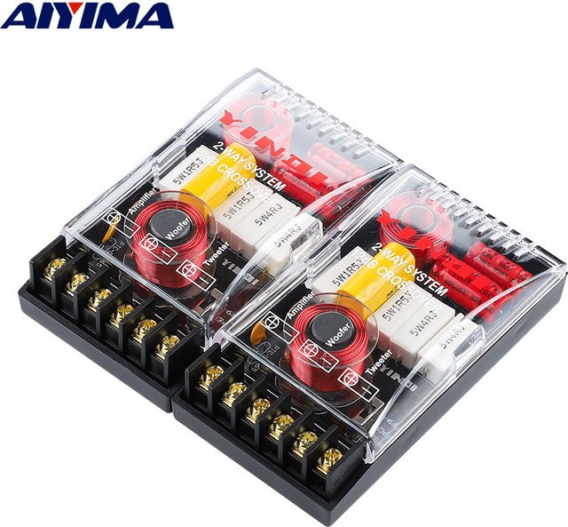 AIYIMA 2er-Set 2-Wege Audio-Crossover für Auto-Lautsprecher, 200W High-Low-Frequenz-Teiler mit 3000Hz, Multicolor - Bild 1