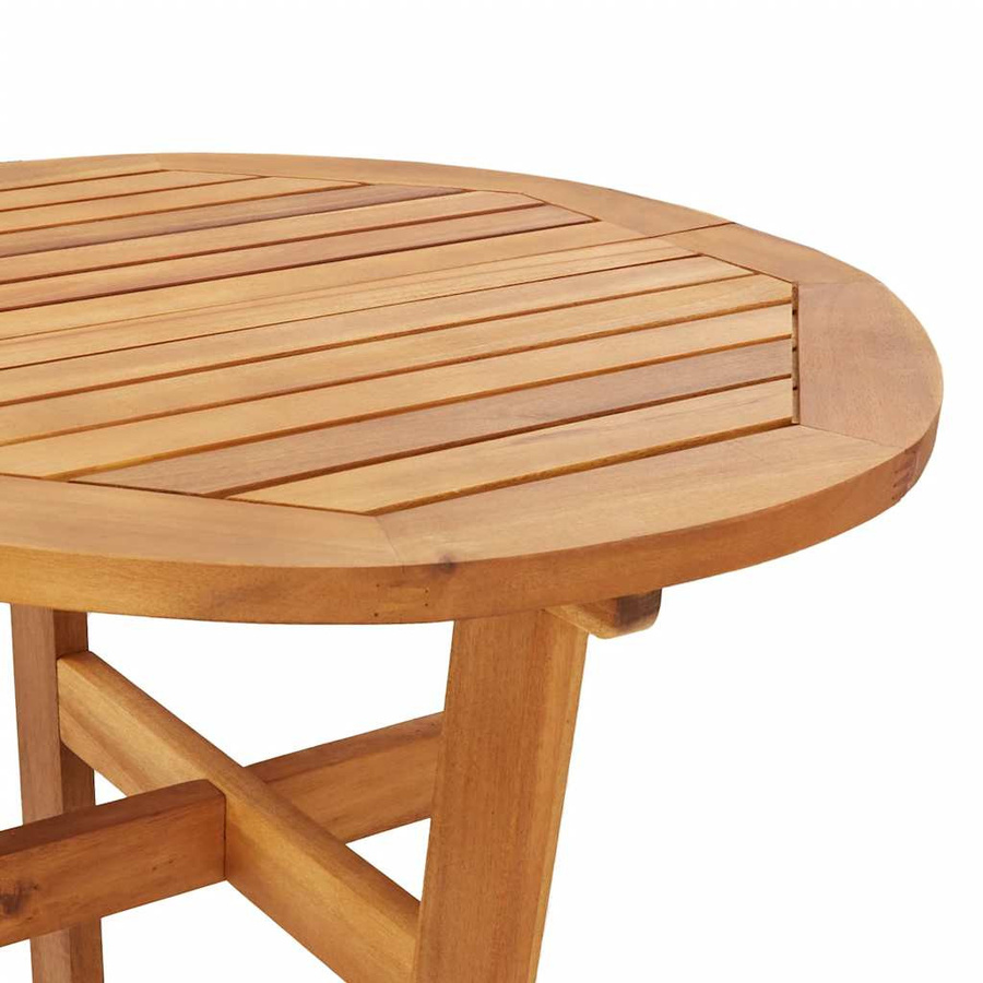 vidaXL 5-tlg Garten-Essgruppe aus Akazien-Massivholz, runder Tisch und 4 Stühle, Braun, B/T/H: 110 x 60 x 76 cm - Bild 4