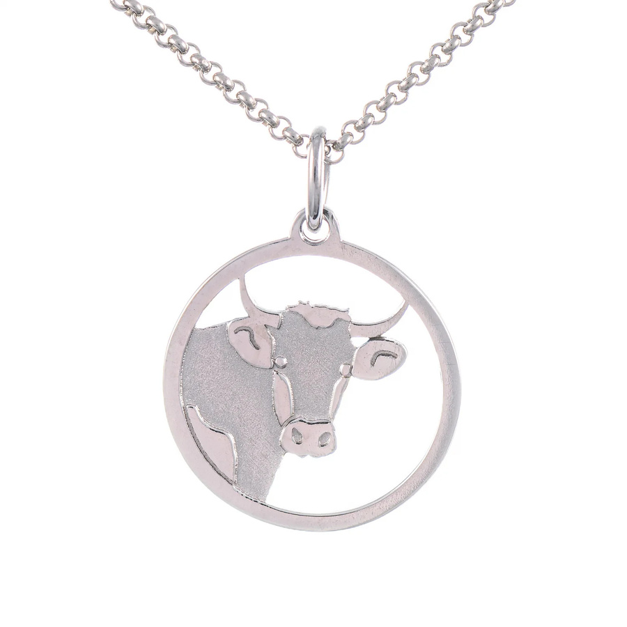 Goettgen Anhänger Kuh, 925 Silber, mit Kette, 45 cm, Unisex - Bild 1