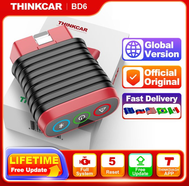 THINKCAR BD6 OBD2-Scanner mit Bluetooth für vollständige Systemdiagnose, IMMO, ETS und Bremsenentlüftung via THINKDIAG App - Bild 1