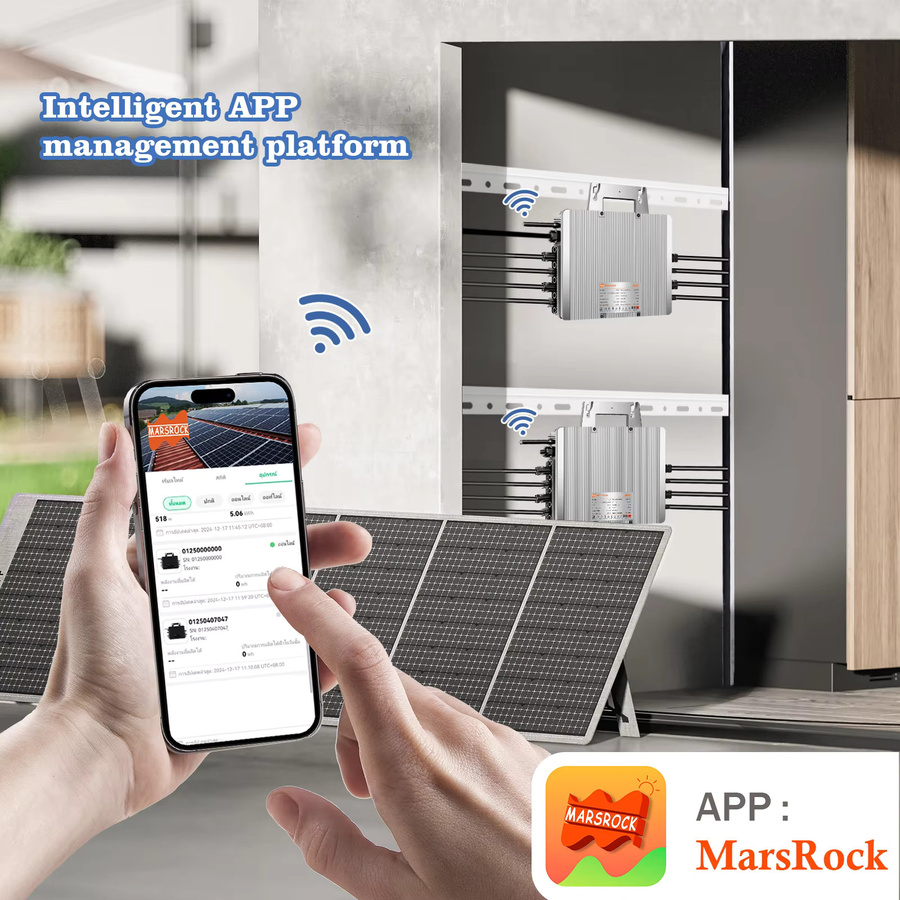 MARS ROCK MPPT Mikro-Wechselrichter für Solaranlagen, 2500W Netzanschluss-Konverter DC26-60V, IP67, Farbe: Silber - Bild 2