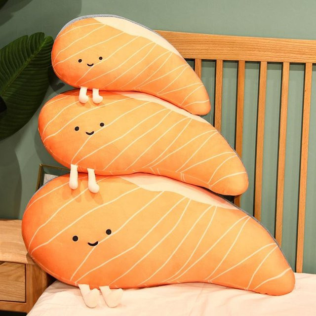 Binchi Fitness Lachsfilet Plüschkissen, Plüschtier, orange, ab 14 Jahre - Bild 1