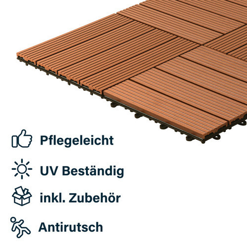 Home Deluxe WPC Klickfliesen Bavaro Holzoptik Braun H x B x T: 2,2 x 30 x 30 cm - Bild 5
