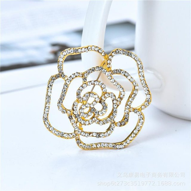 YIRAN Jewelry Brosche, Legierung, Kristall, Gold, Damen - Bild 1