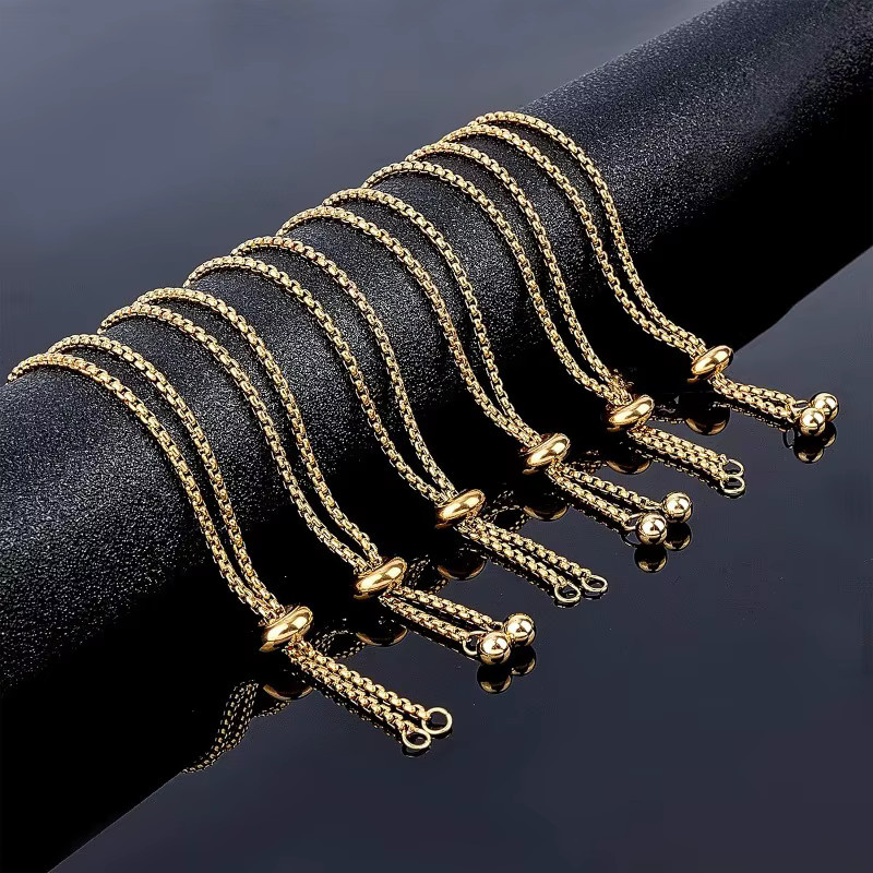 Schieberarmband Edelstahl, Gold, Unisex, 24 cm - Bild 2