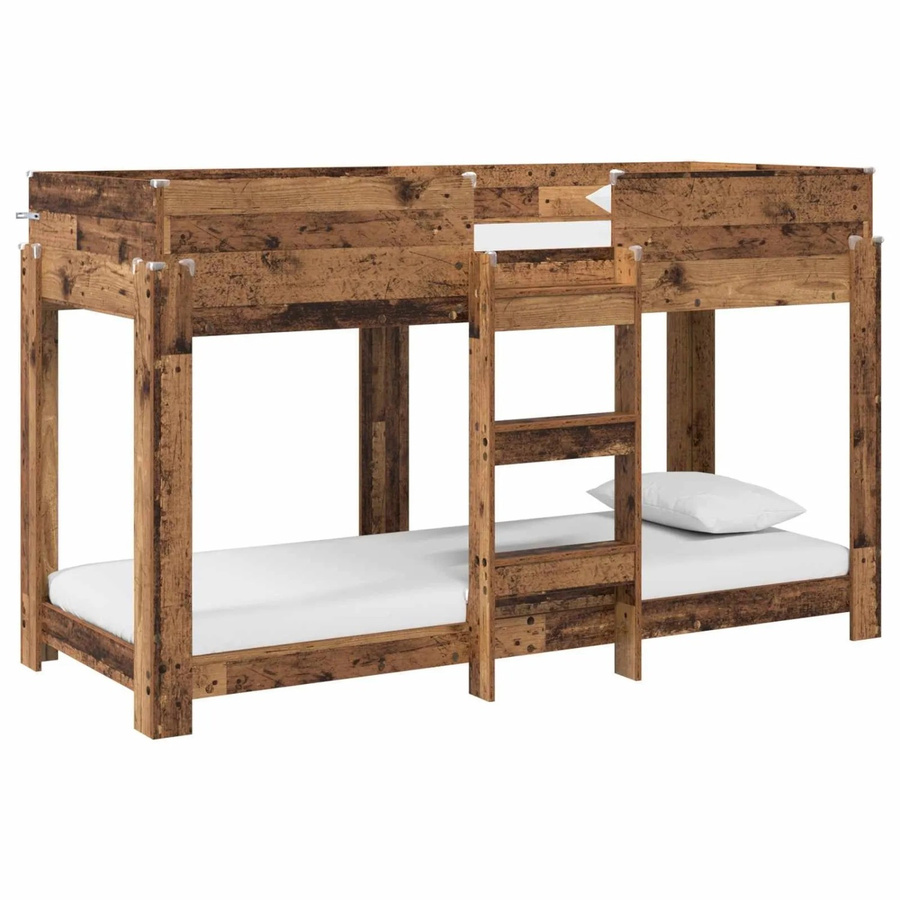 vidaXL Etagenbett für Kinder aus Holzwerkstoff in Altholz-Optik Braun B/T/H: 75 x 190 cm - Bild 2