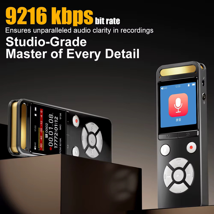 Famue Professioneller Sprachrekorder L17 in Schwarz mit 64GB Speicher, 9216Kbps hochauflösendem Audio und KI-Geräuschunterdrückung - Bild 2