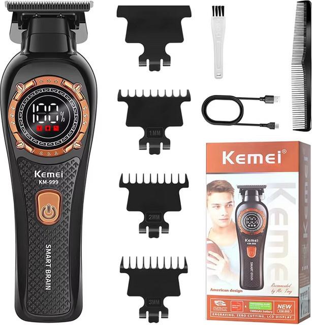 Kemei KM-999 Haarschneider für Herren, Schwarz - Bild 1