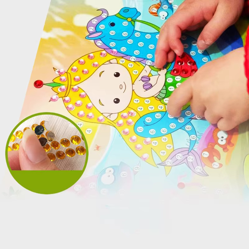ZYF Cartoon-Diamant-Kristall-Aufkleber-Set, Tiere, Bunt, 4/8/12 Blatt - Bild 2