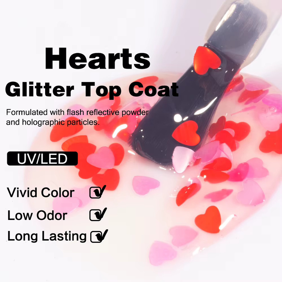 KODIES GEL Heart Glitter Top Coat, 15 ml, Glänzend - Bild 3