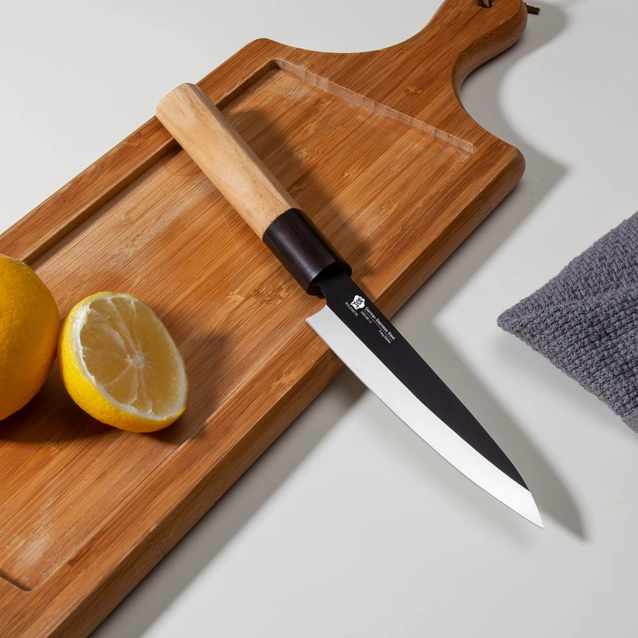 WILDMOK Allzweckmesser aus deutschem Stahl mit Holzgriff in Braun, 12,7 cm - Bild 3