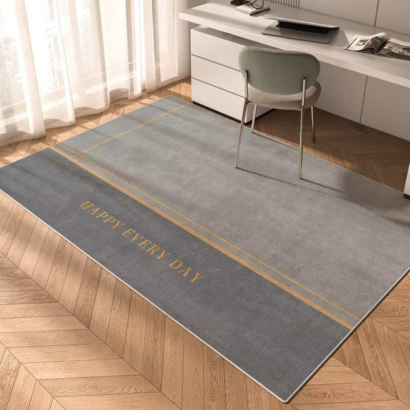 Geometrischer Teppich von VIKAMA in Grau und Gold, rutschfest, Rechteckig, B/T: 160 x 120 cm - Bild 1