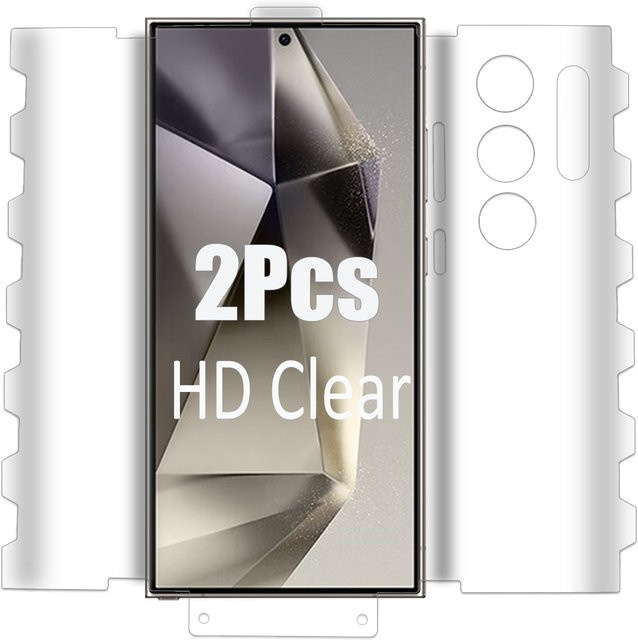 2 Stück matte Hydrogel Displayschutzfolie für Samsung Galaxy S24, S24+ und S24 Ultra Plus, 360 Grad Ganzkörper-Abdeckung, transparent - Bild 1