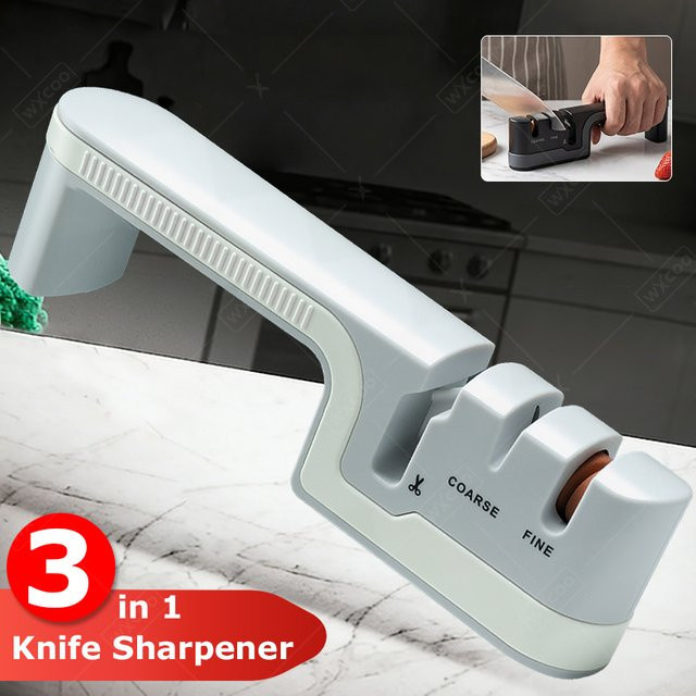 WXCOO Messerschärfer-Set in Weiß mit Diamant, Wolframstahl und Keramik für schnelles Schleifen und Honen - Bild 1