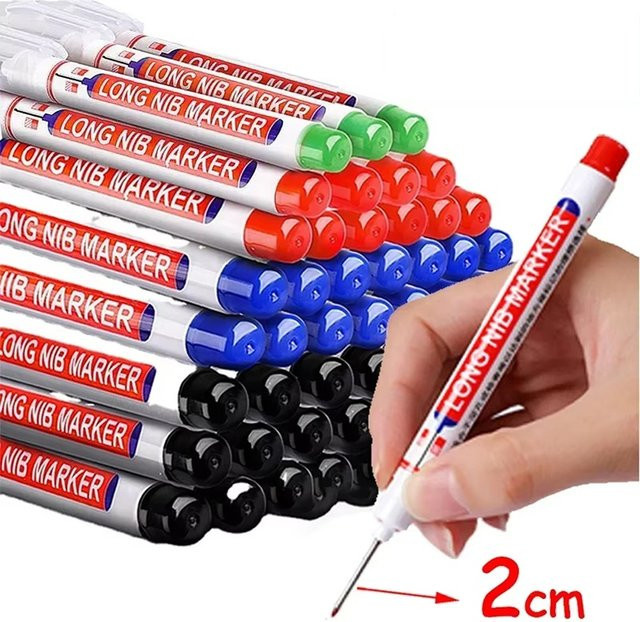 Mehrfarbiger Permanent Marker mit langer Spitze für Metall und Holz, wasserfest, 4 Farben - Bild 1