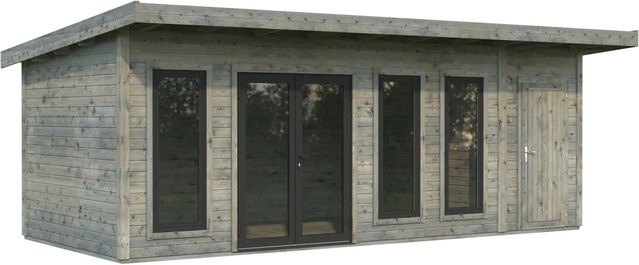 Palmako Holz-Gartenhaus Aurelia mit Pultdach in Grau inklusive Boden, B/T: 670 x 300 cm - Bild 1