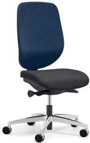 Giroflex Bürostuhl 353 ergonomischer Stuhl ohne Armlehnen mit Auto-Synchronmechanik und Muldensitz in Blau/Schwarz/Alusilber - Bild 1