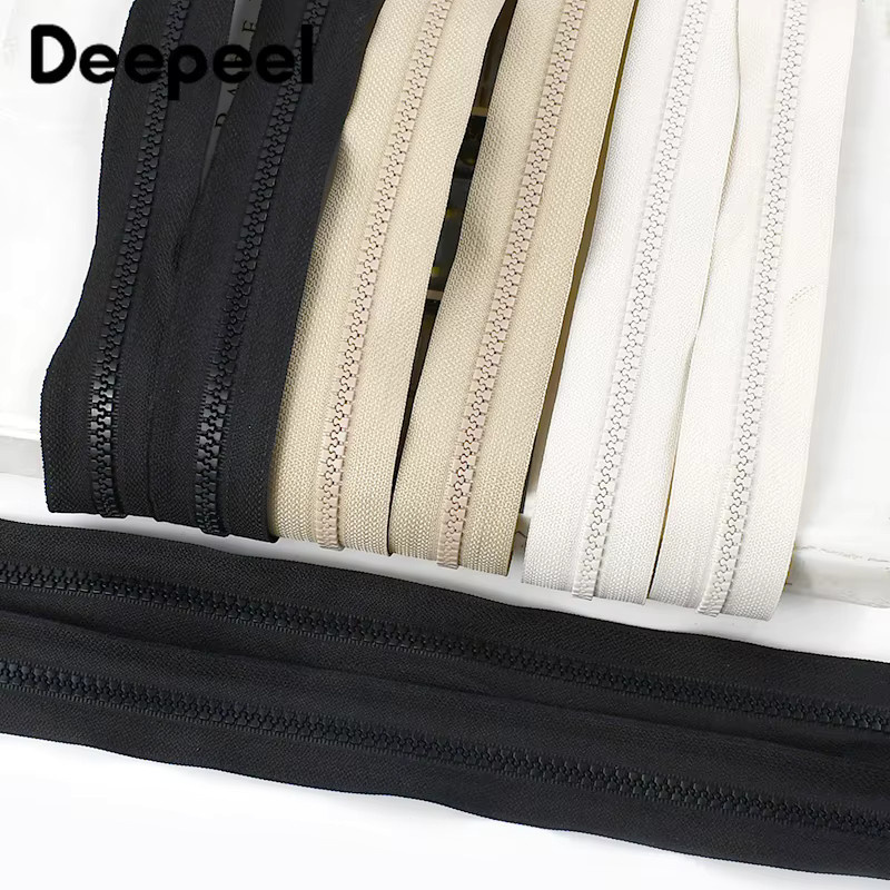 Deepeel Harz-Reißverschluss in Beige für Taschen und Daunenjacken, 5 oder 10 Meter Spulenrolle mit offenem Ende zum Nähen und Reparieren - Bild 4