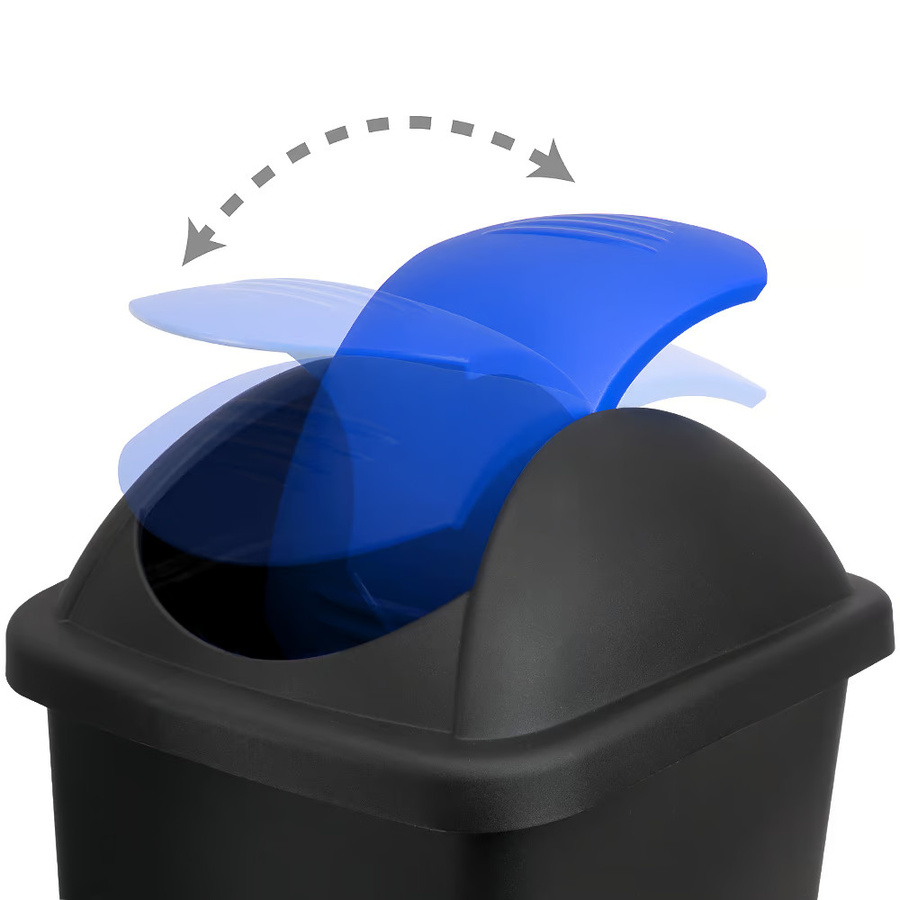 Stefanplast Mülleimer aus Kunststoff in Schwarz und Blau, Volumen: 60 l - Bild 2