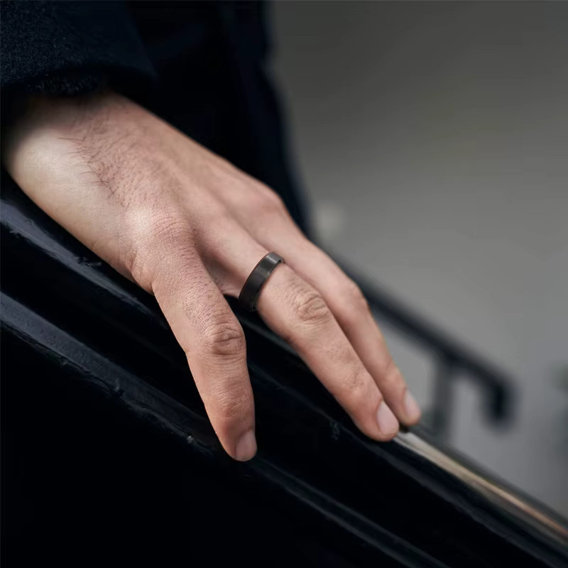 TIGRADE Ring Wolframkarbid, Schwarz, gebürstet, Unisex - Bild 2
