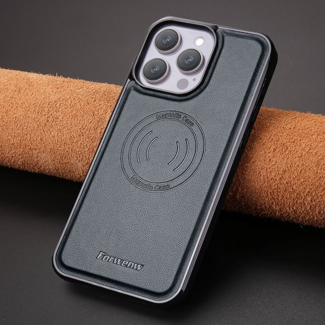 Luxus Leder Schutzhülle mit MagSafe für iPhone 11 bis iPhone 17 Pro Max, Farbe: Schwarz - Bild 1