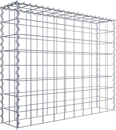Gabiona Anbaukorb Typ 3 aus Stahl in Silbergrau, B/T/H: 80 x 100 x 20 cm - Bild 1