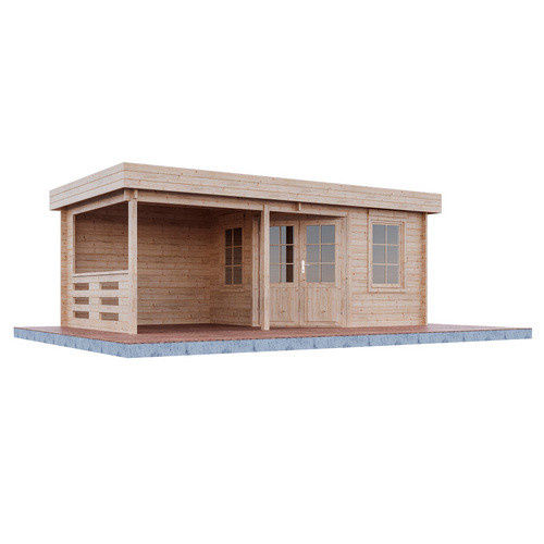 WOLFF FINNHAUS Gartenhaus Gleda 5628 40 aus Fichtenholz in Beige, B/T: 597 x 320 cm - Bild 2