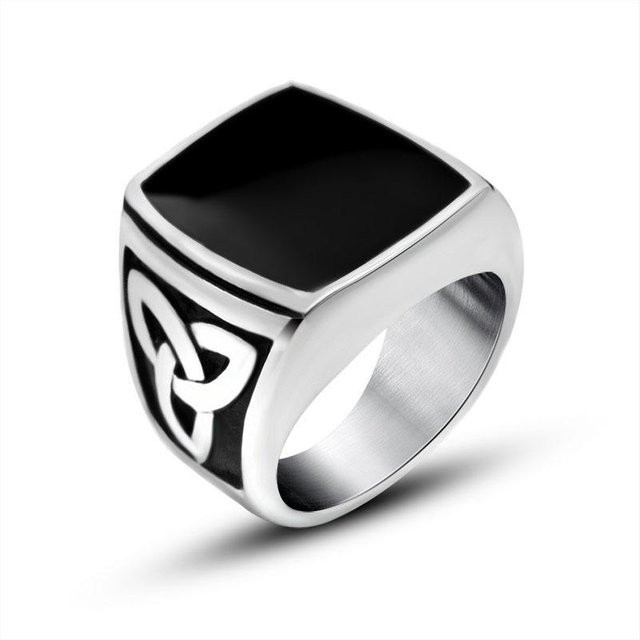 YIRAN Jewelry Ring, Dreieck, White, Herren - Bild 1