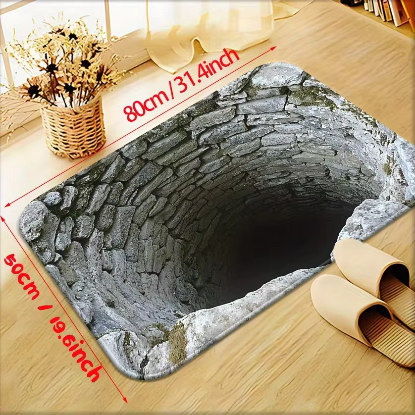 VIKAMA 3D-Bodenmatte aus Polyester, grau, B/T: 60 x 40 cm, saugfähig und rutschfest - Bild 2