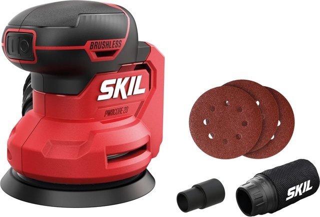 Skil Akku-Exzenterschleifer 3746CA Bürstenlos in Rot mit 125 mm Schleifscheibenaufnahme (ohne Akku und Ladegerät) - Bild 1