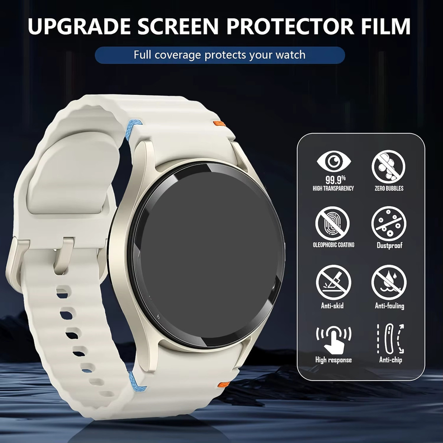 Samsung Displayschutzfolie Glas, 5 Stück, für Galaxy Watch3 Watch4 Watch5 Watch6 - Bild 3
