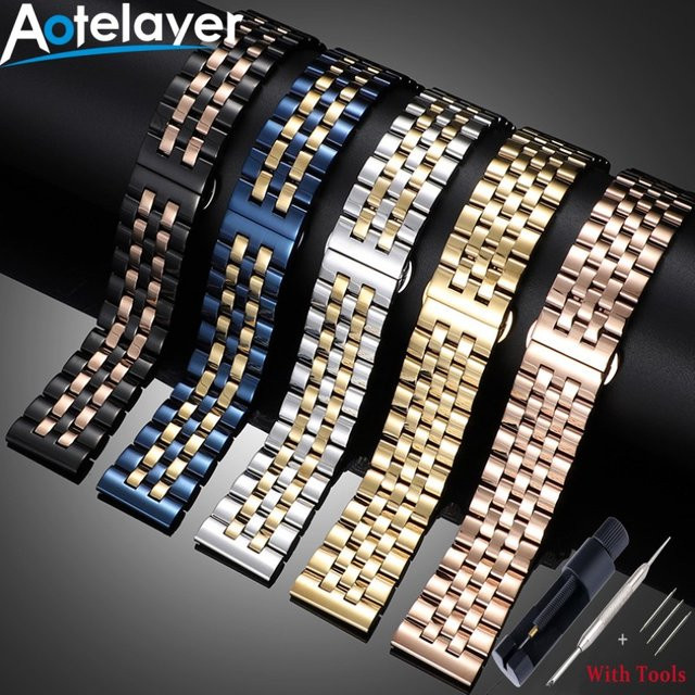 Aotelayer Uhrenarmband Edelstahl, Bicolor, 20mm 22mm, Unisex - Bild 1