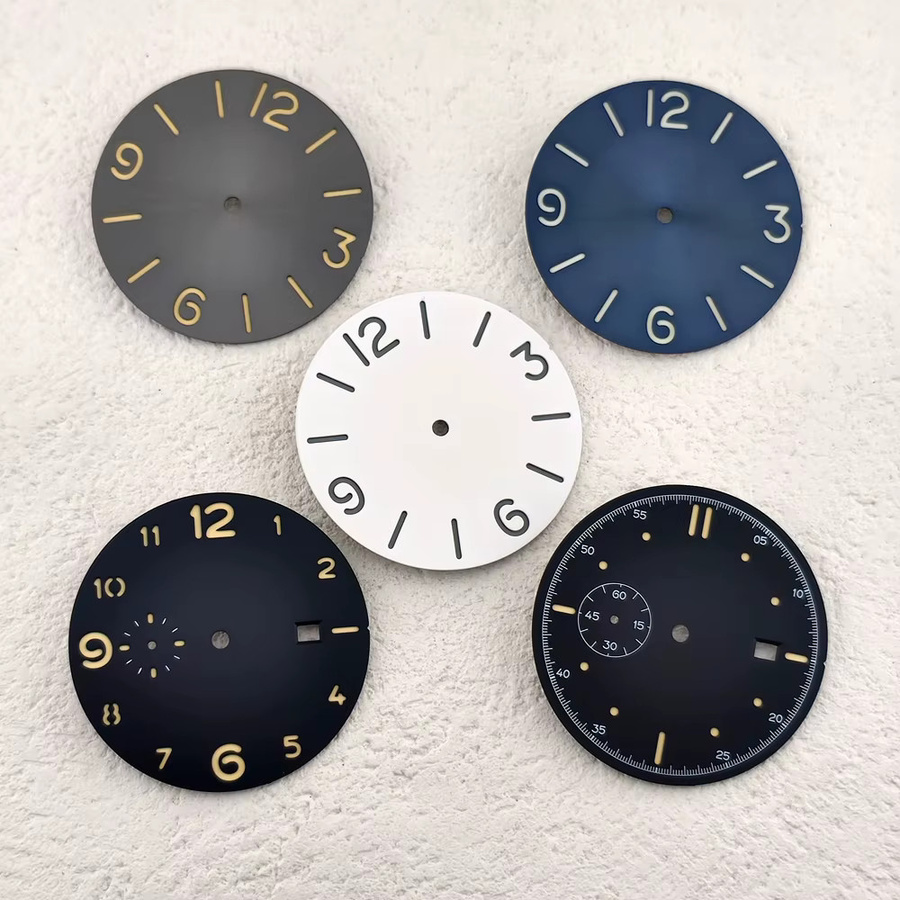 OUMASHI Uhrenzifferblatt, 36 mm, doppelstöckiges Sandwich-Zifferblatt, schwarz, grün leuchtend, Unisex - Bild 2