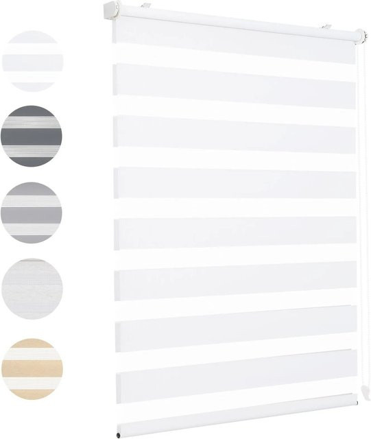 Sekey Doppelrollo Klemmfix ohne Bohren, Tag und Nacht, Weiß, B: 55 cm, H: 100 cm - Bild 1