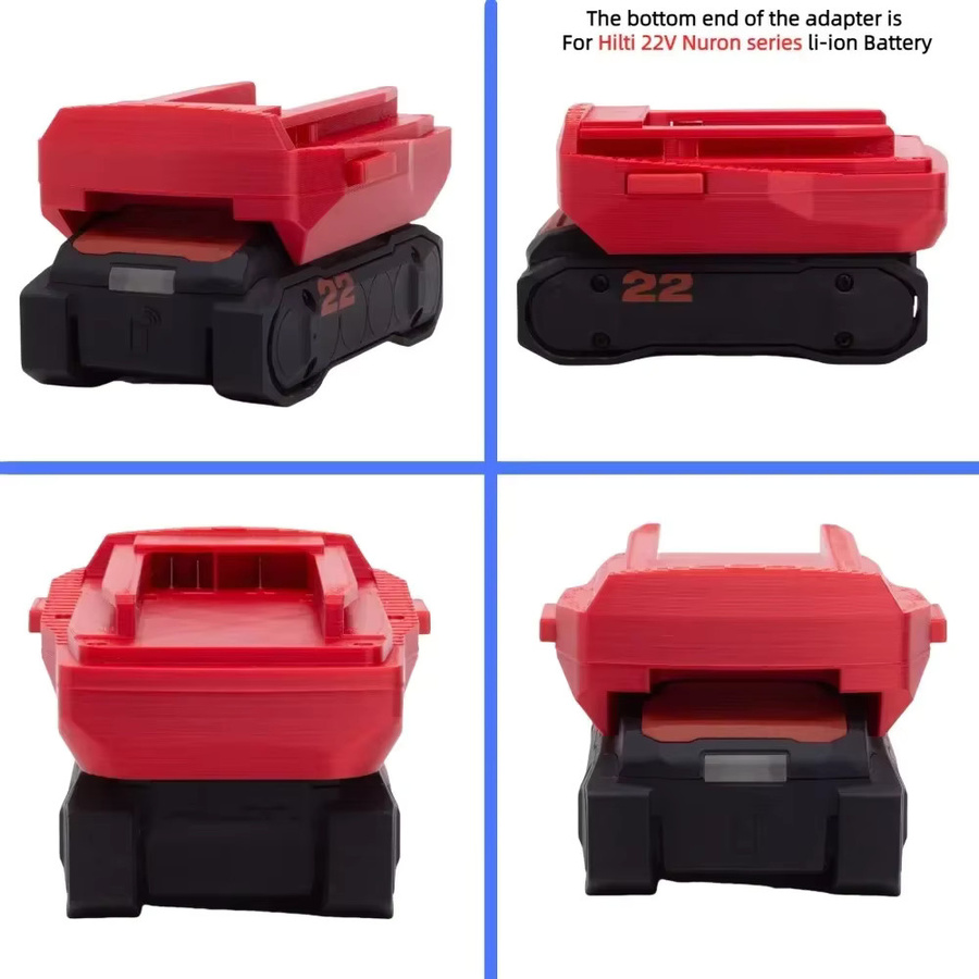 Hilti Batterieadapter für 22V Nuron Akkus (B22-55, B22-85, B22-170, B22-255) auf Hilti B22 CPC (B22-2.6, B22-4.0, B22-8.0) in Rot - Bild 4