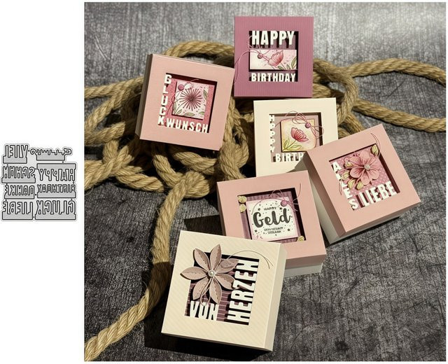 Metall-Schneidestempel mit Segensspruch für DIY Scrapbooking und Kartenbasteln in Silber - Bild 1