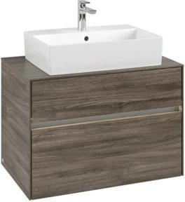 V&B Waschtischunterschrank Collaro mit Waschtisch und LED-Beleuchtung, B/T/H: 80 x 50 x 54,8 cm - Bild 1