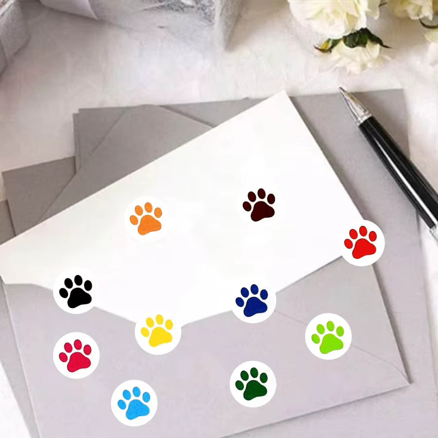 1200 Stück runde Aufkleber mit Hundepfoten in Multicolor, dekorative Siegel für Scrapbooking, Tagebücher und DIY-Bastelprojekte - Bild 3